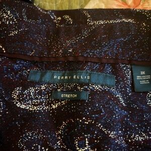 Perry Ellis Men's Shirt - Blue and White